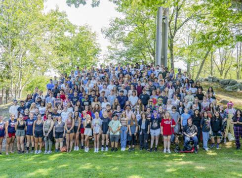 Incoming students pose for group photo